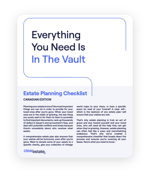 Estate planning checklist Canada 1