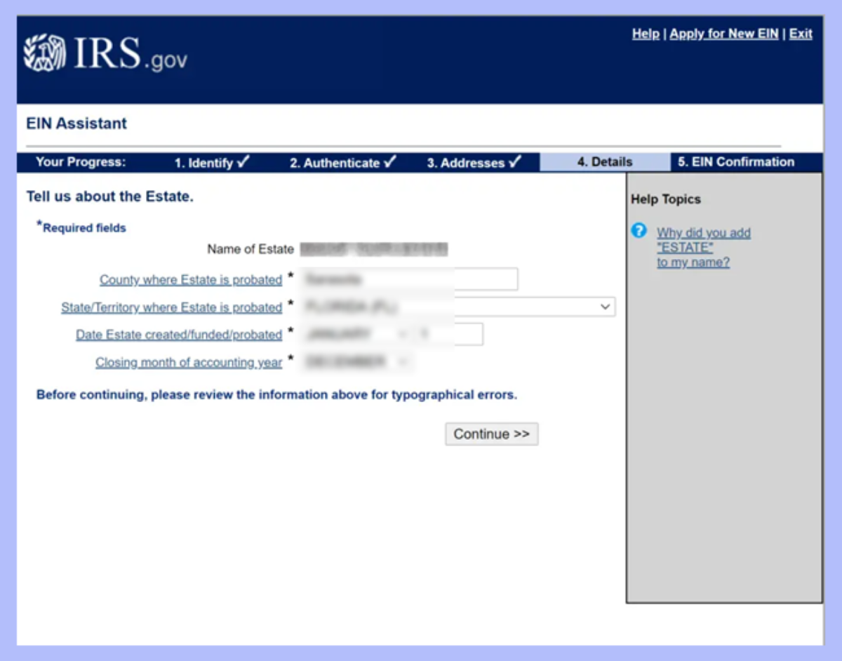 How to get an EIN number for an estate (stepbystep)